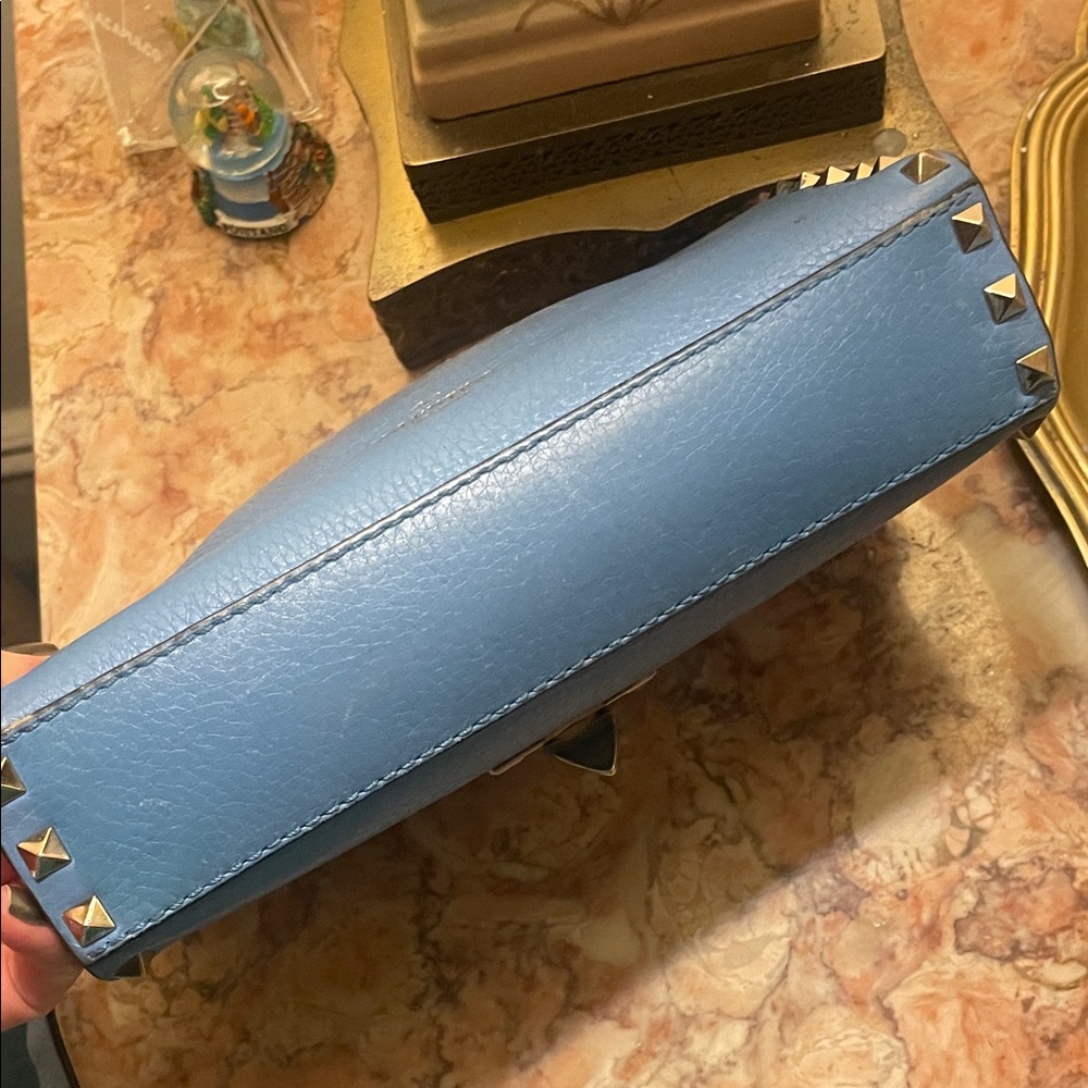 Authentic Valentino Garavani used Blue Studded Crossbody Bag - Picture 11 of 16